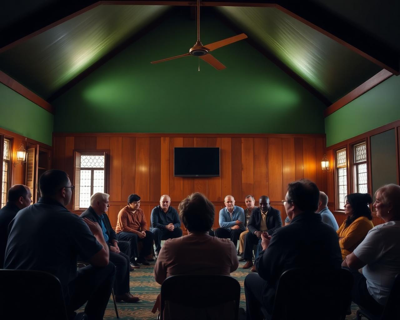 Community circle inside a Houston mosque